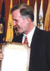 Close-up of Dennis Wyant receiving his George Alexander Memorial Volunteer Service Award.