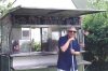 John Fales, President of the BAVF next to Lakis Hot Dog cart during the Flag Day Picnic.