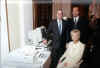Pitney Bowes Universal Access Copier. Pictured are Michael J. Critelli, Chariman and CEO Pitney Bowes, and two unnamed persons.
